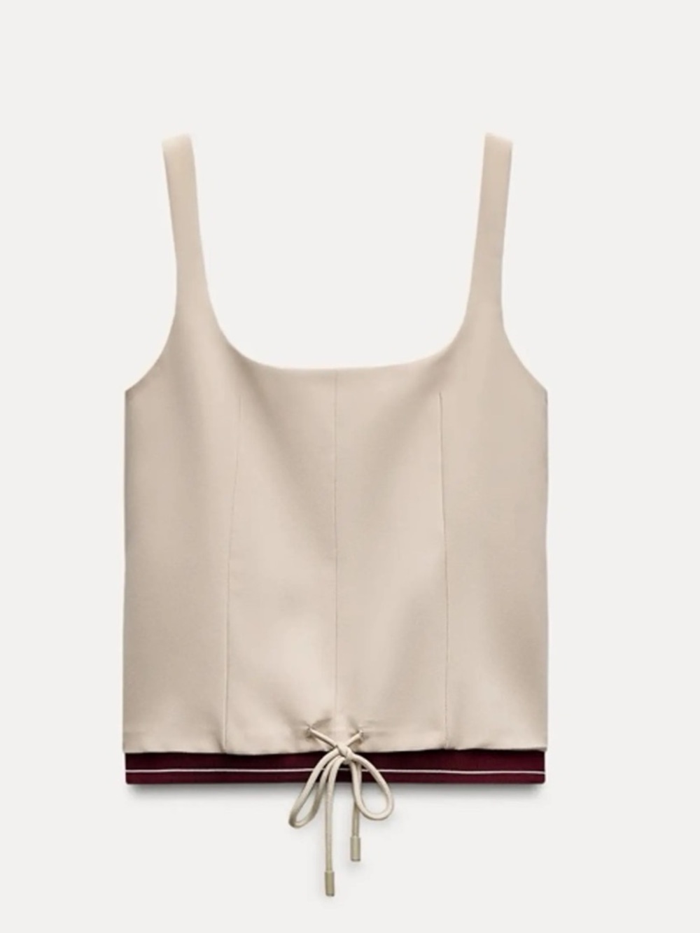 Zara Cream Camisole with Tie Front and Bustier Style S new
